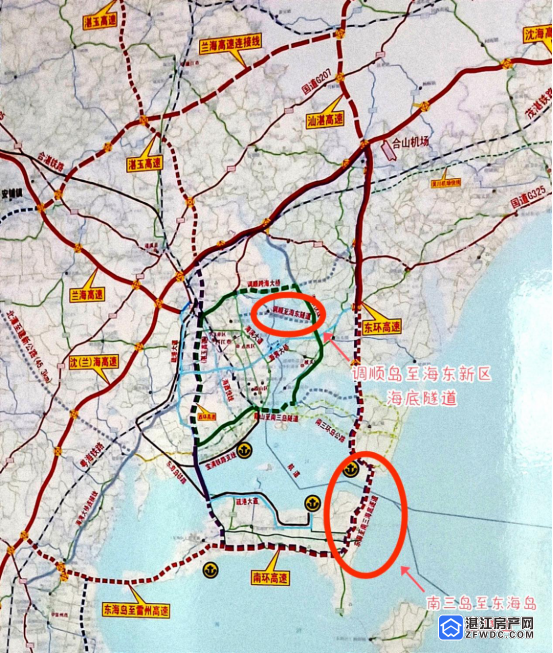据了解,市政府已将环城高速南三岛—东海岛跨海通道,调顺岛—海东新区